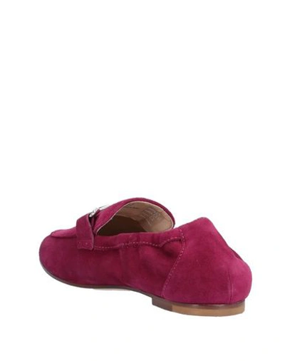 Shop Tod's Woman Loafers Fuchsia Size 4.5 Soft Leather In Pink