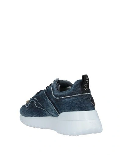 Shop Tod's Woman Sneakers Blue Size 5.5 Textile Fibers