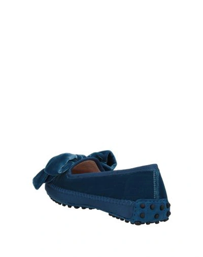 Shop Tod's Woman Loafers Blue Size 4.5 Textile Fibers