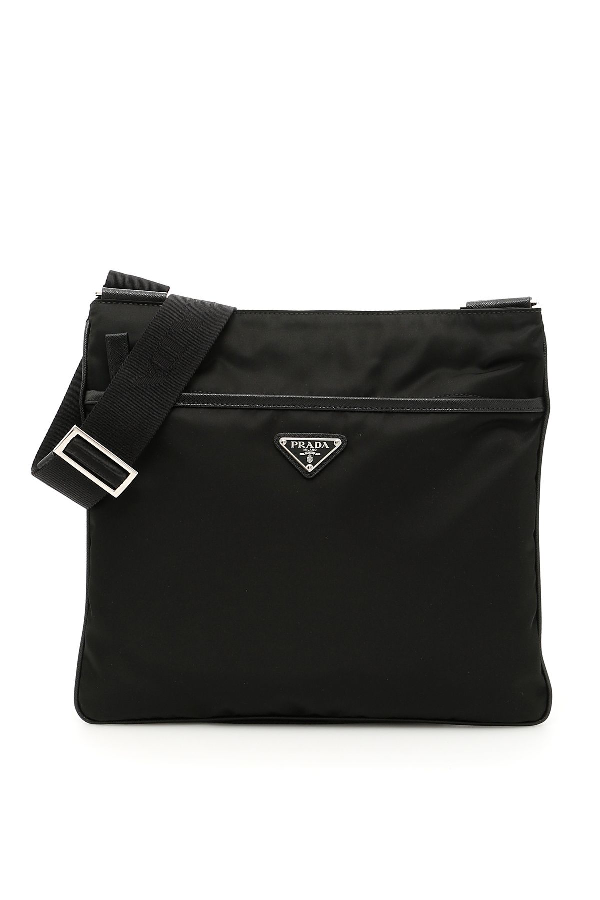 Prada Twill And Saffiano Travel Bag In Nero (black) | ModeSens
