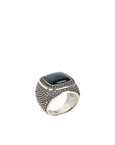 Shop Emanuele Bicocchi Ring In Steel Grey