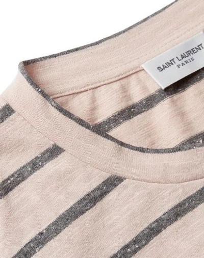 Shop Saint Laurent T-shirts In Light Grey