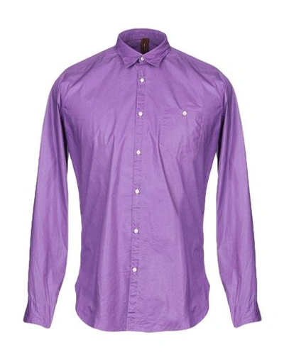 Shop Dnl Solid Color Shirt In Purple