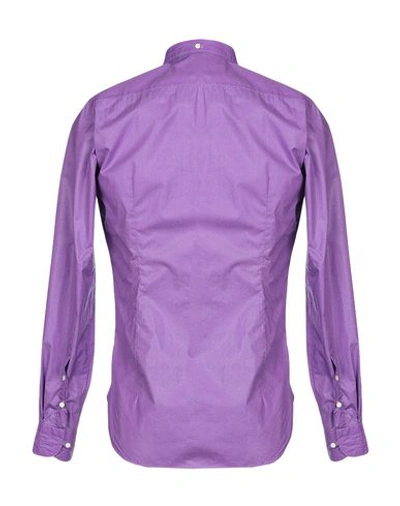 Shop Dnl Solid Color Shirt In Purple