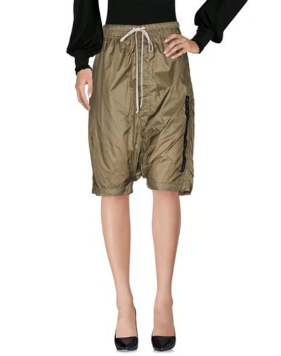 Shop Rick Owens Cropped Pants & Culottes In Military Green