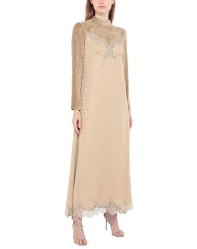 Shop Stella Mccartney Woman Maxi Dress Beige Size 6-8 Viscose, Silk, Cotton, Polyamide