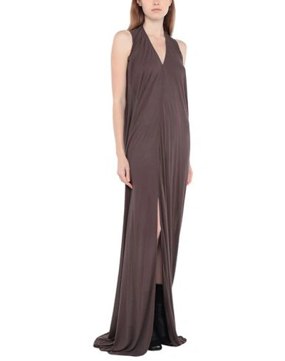 Shop Rick Owens Long Dress In Cocoa