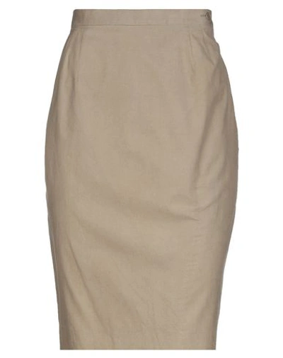 Shop Trussardi Knee Length Skirts In Beige