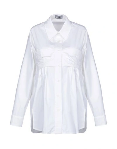 Shop Ashley Williams Solid Color Shirts & Blouses In White