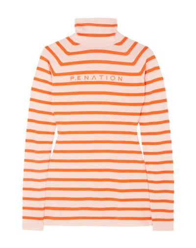 Shop P.e Nation P. E Nation Woman Turtleneck Orange Size L Wool, Polyester, Nylon