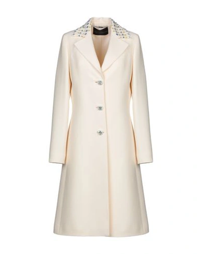 Shop Versace Coat In White