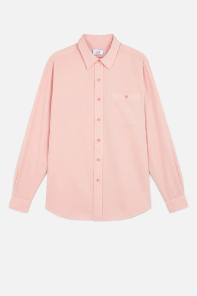 Shop Ami Alexandre Mattiussi Buttoned Chest Pocket Shirt In Pink