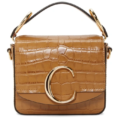 Shop Chloé Chloe Brown Mini Chloe C Bag In 211 Autumeb