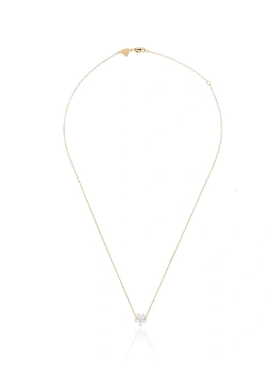 ALISON LOU 14KT YELLOW GOLD FLOWER NECKLACE - WHITE- GOLD