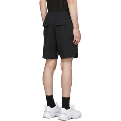 Shop Rhude Black Logo Shorts In Blackwhite