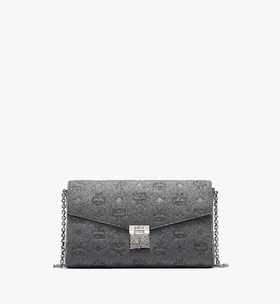 Shop Mcm Millie Crossbody In Monogram Leather In Charcoal