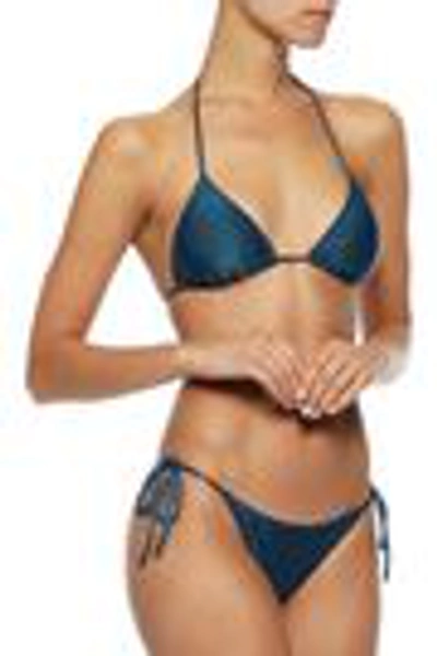 Shop Adriana Degreas Cutout Triangle Bikini In Petrol