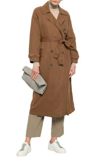 Shop American Vintage Double-breasted Twill Trench Coat In Light Brown