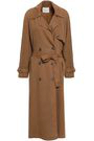 Shop American Vintage Double-breasted Twill Trench Coat In Light Brown