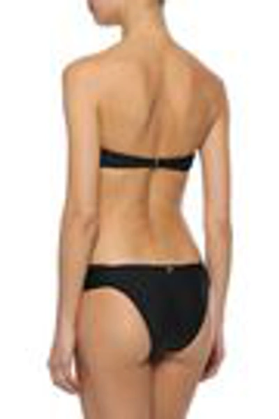 Shop Adriana Degreas Embellished Ruched Bandeau Bikini In Black