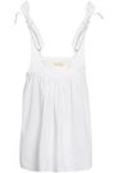 Shop American Vintage Limonade Bow-detailed Cotton-broadcloth Top In White