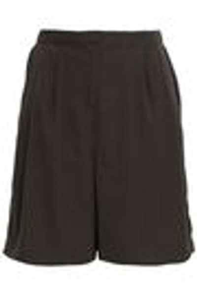 Shop American Vintage Matiford Pleated Crepe Shorts In Charcoal