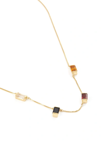 Shop Aliita 'deleite' Gemstone Station 9k Yellow Gold Necklace In Metallic
