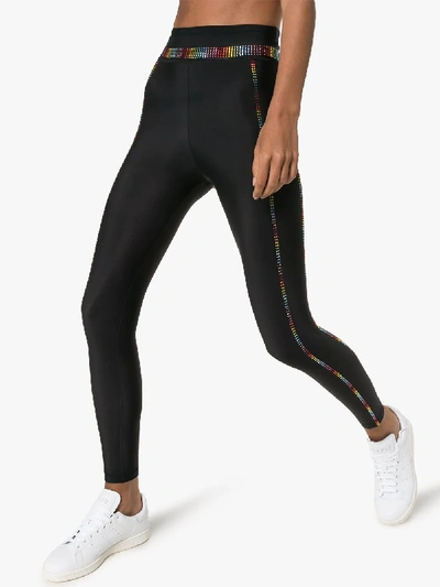 Shop Adam Selman Sport Embellished Performance Leggings In Black