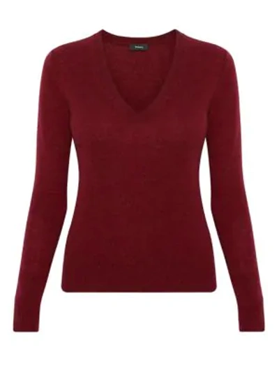 Shop Theory Women's V-neck Cashmere Sweater In Dark Cherry