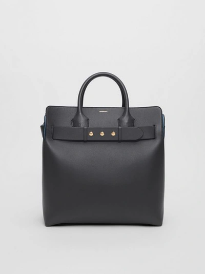 Shop Burberry The Large Leather Triple Stud Belt Bag In Charcoal Grey