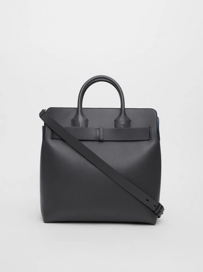 Shop Burberry The Large Leather Triple Stud Belt Bag In Charcoal Grey