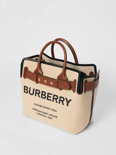 Shop Burberry The Medium Cotton Canvas Triple Stud Belt Bag In Malt Brown/black