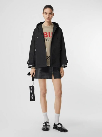 Shop Burberry Logo Detail Shape-memory Taffeta Hooded Jacket In Black