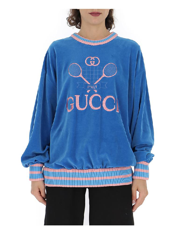 gucci tennis sweatshirt blue