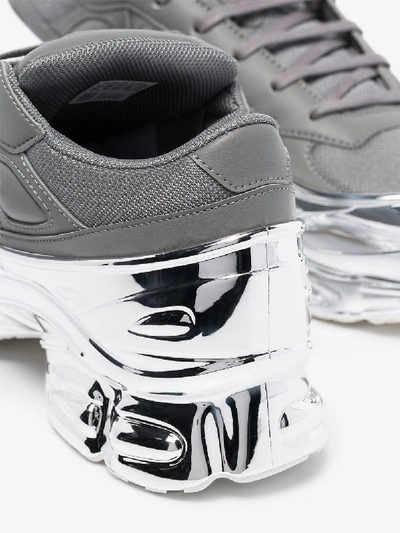Shop Adidas Originals Adidas X Raf Simons Grey And Silver Ozweego Sneakers