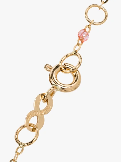 Shop Gigi Clozeau 18k Yellow Gold 17 Cm Beaded Bracelet In Pink/gold