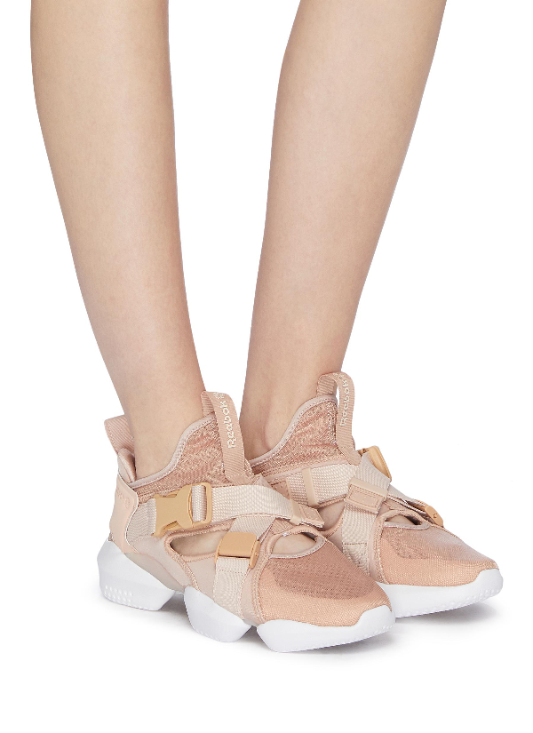 Reebok 3d Op S Strp Cutout Patchwork Sneakers In Bare Beige White Modesens