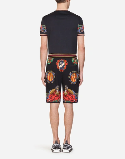 Shop Dolce & Gabbana Cotton T-shirt With Dg Print In Black