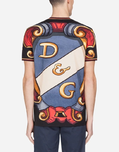 Shop Dolce & Gabbana Cotton T-shirt With Heart Print In Multi-colored