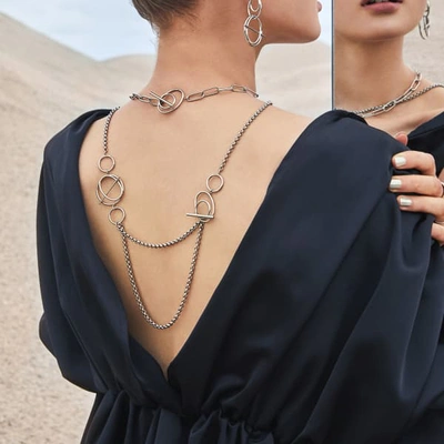 Shop Wanderlust + Co Helix Silver Layered Necklace