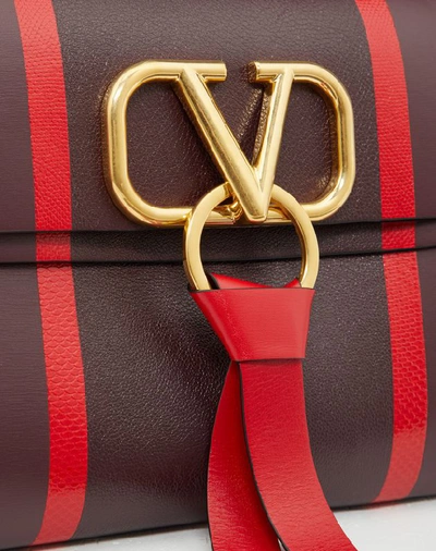 Valentino Garavani V Ring Small Leather & Karung Shoulder Bag