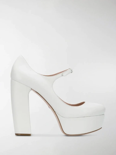 Shop Miu Miu Platform Pumps In White