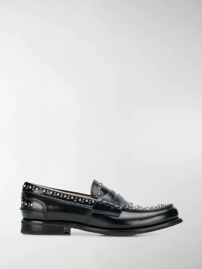 Shop Church's Studded Loafers In Black