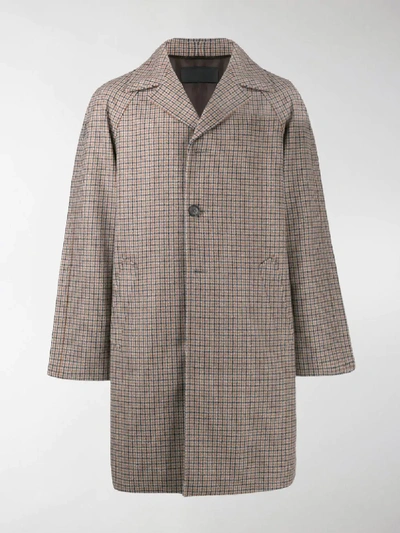 Shop Prada Tweed Single-breasted Coat In Grey