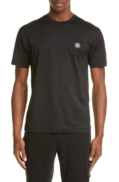 Shop Stone Island Logo Patch T-shirt In V0029 Black