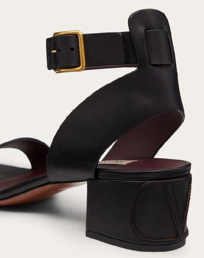 Shop Valentino Garavani Vlogo Cowhide Sandal 45 Mm In Black