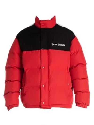 Shop Palm Angels Down Track Jacket In Red White
