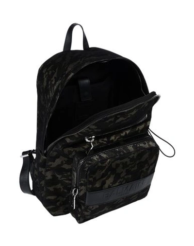 Shop Balmain Backpacks & Fanny Packs In Military Green