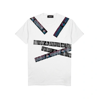 Shop Dsquared2 Rubberised Printed-logo Cotton T-shirt