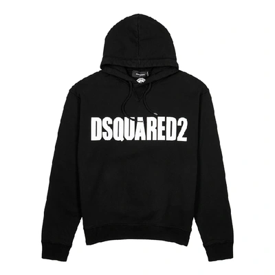 Shop Dsquared2 Black Logo-print Cotton Sweatshirt